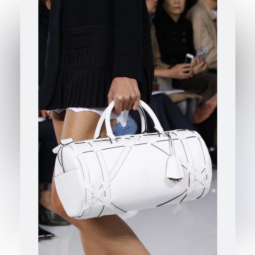 Authentic Christian Dior runway spring 2016 Connect Duffle leather cylinder Bag